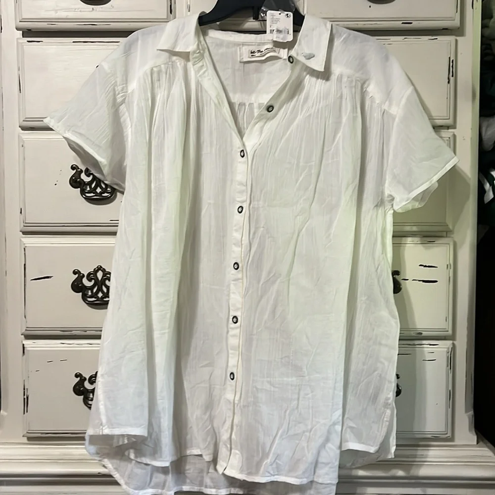 We the Free Float Away Relaxed Fit Blouse Small NWT - Picture 4 of 6
